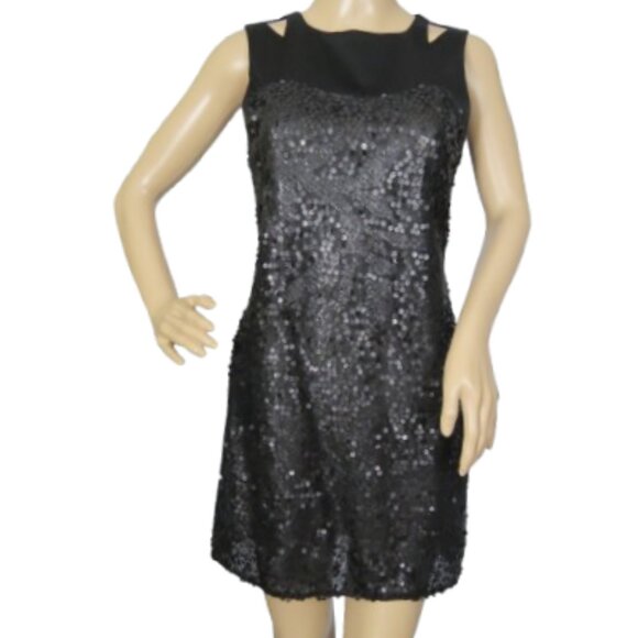 Vero Moda Black Sequin Mini Dress - Picture 1 of 8
